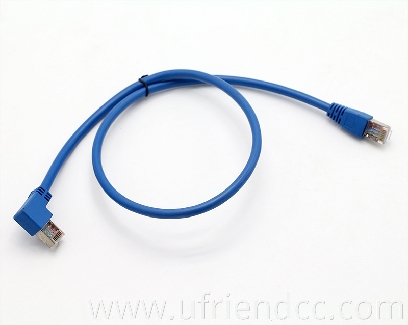 OEM Custom Factory Right Angle 90 Degree RJ45 to RJ45 Patch Cord Network Cable